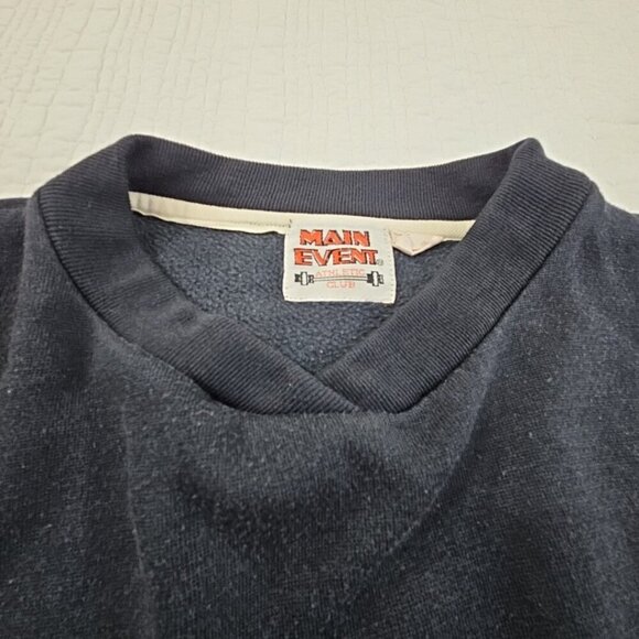 VTG Main Event Athletic Club Sweatshirt Men's Boxy Large Turquoise Black Raglan - Picture 4 of 12